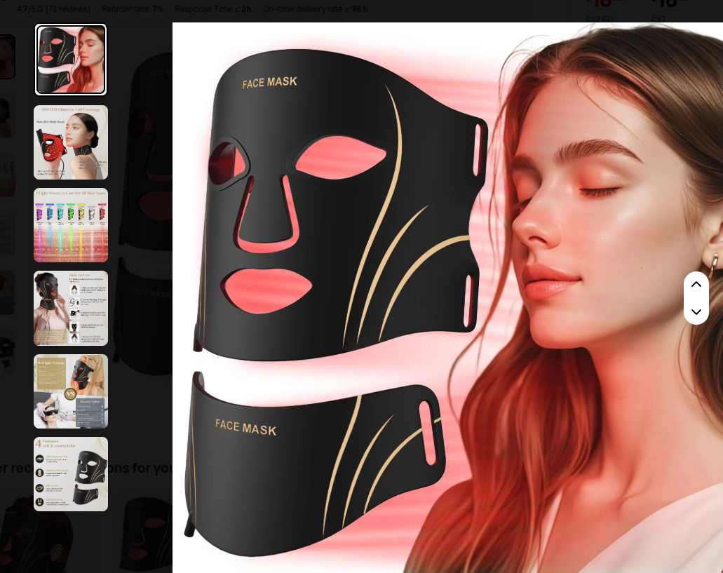 7 colors Led Light Face Mask