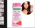 Biotin and Collagen Gummies Dietary Supplement Delicious Pectin Formula Support Healthy Hair Skin and Nails