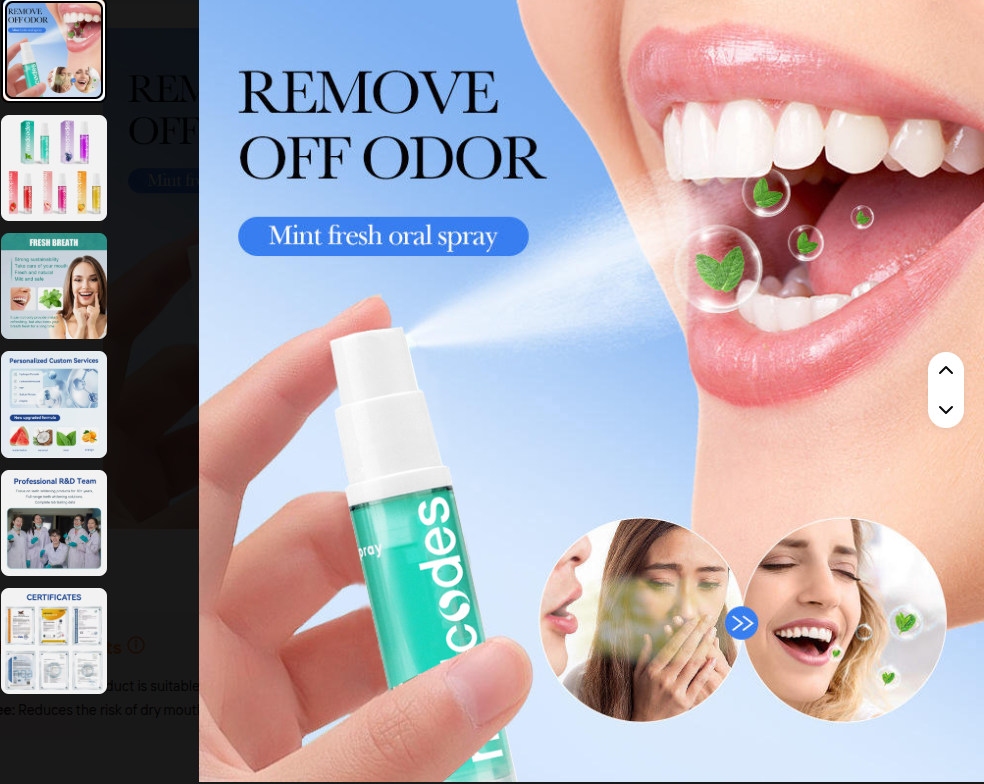 Medcodes  Oral Care Odor Bad Breath Removal Refresh Flavored Portable Cool Mint Perfume Mouth Fleshing Breath Spray